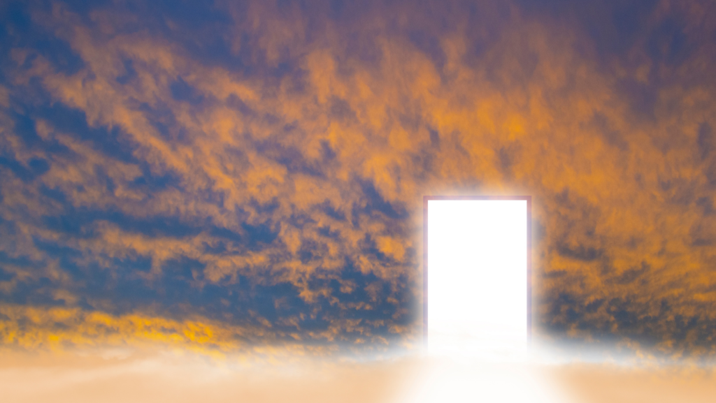 doorway heaven light passage background