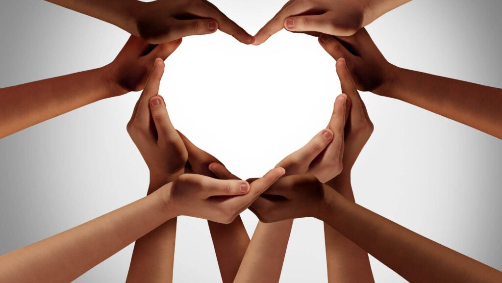 heart hands togetherness together background