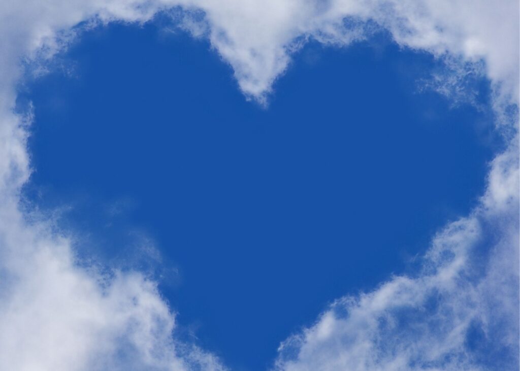 heart in clouds after death communication background