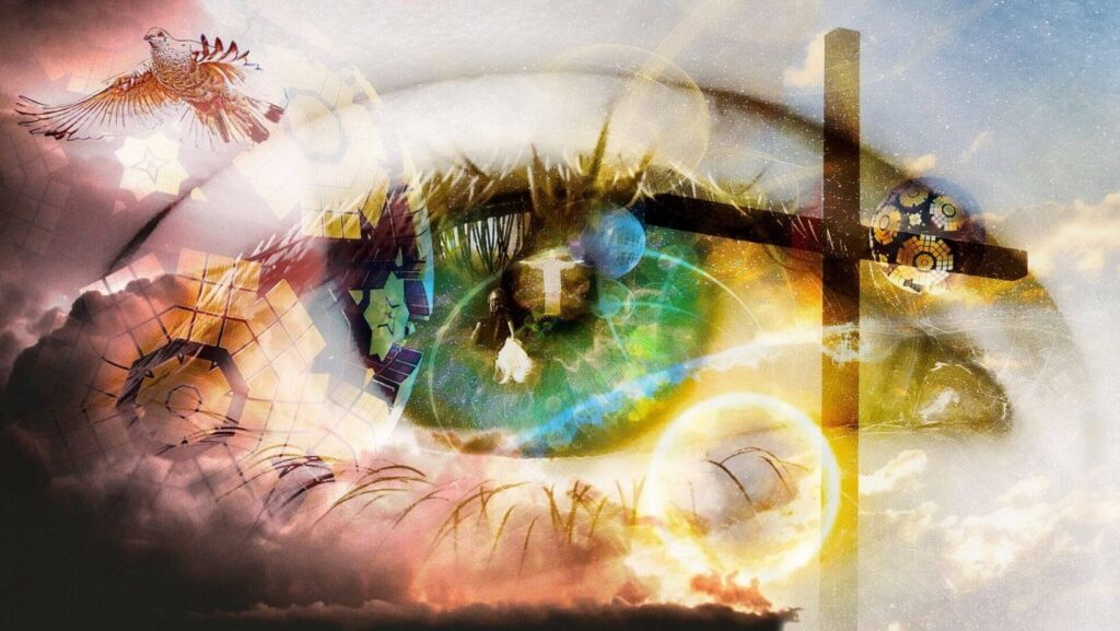 christ cross eye background