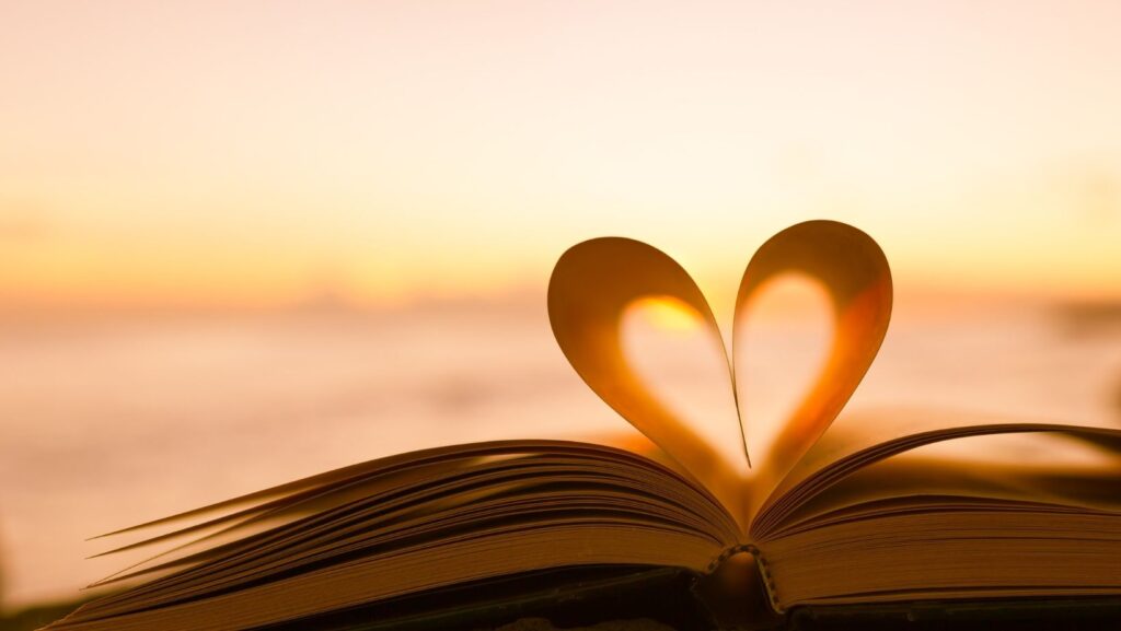 heart book background