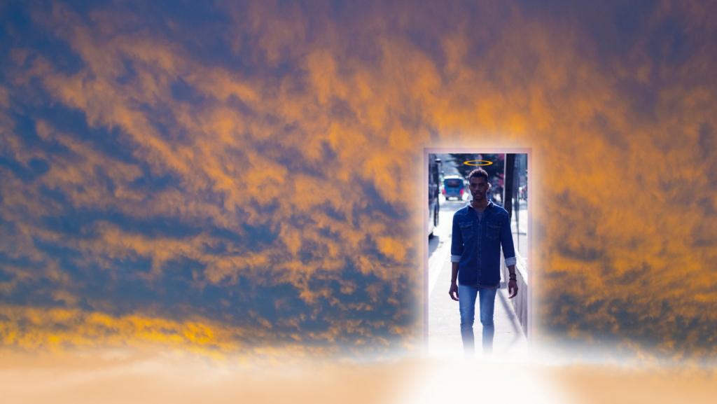 doorway passage heaven background