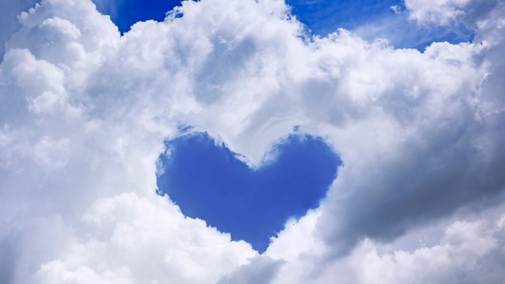 heart clouds background